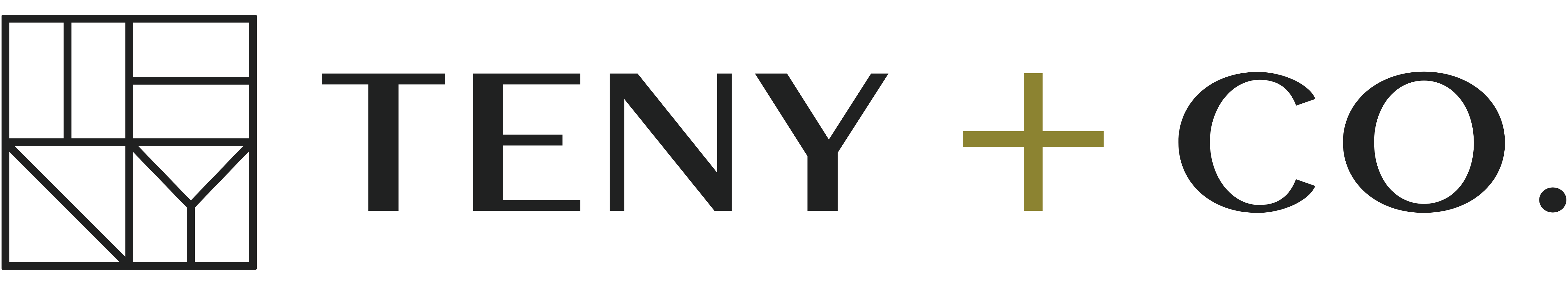 Teny & Co. logo with icon on the left and name on the right.