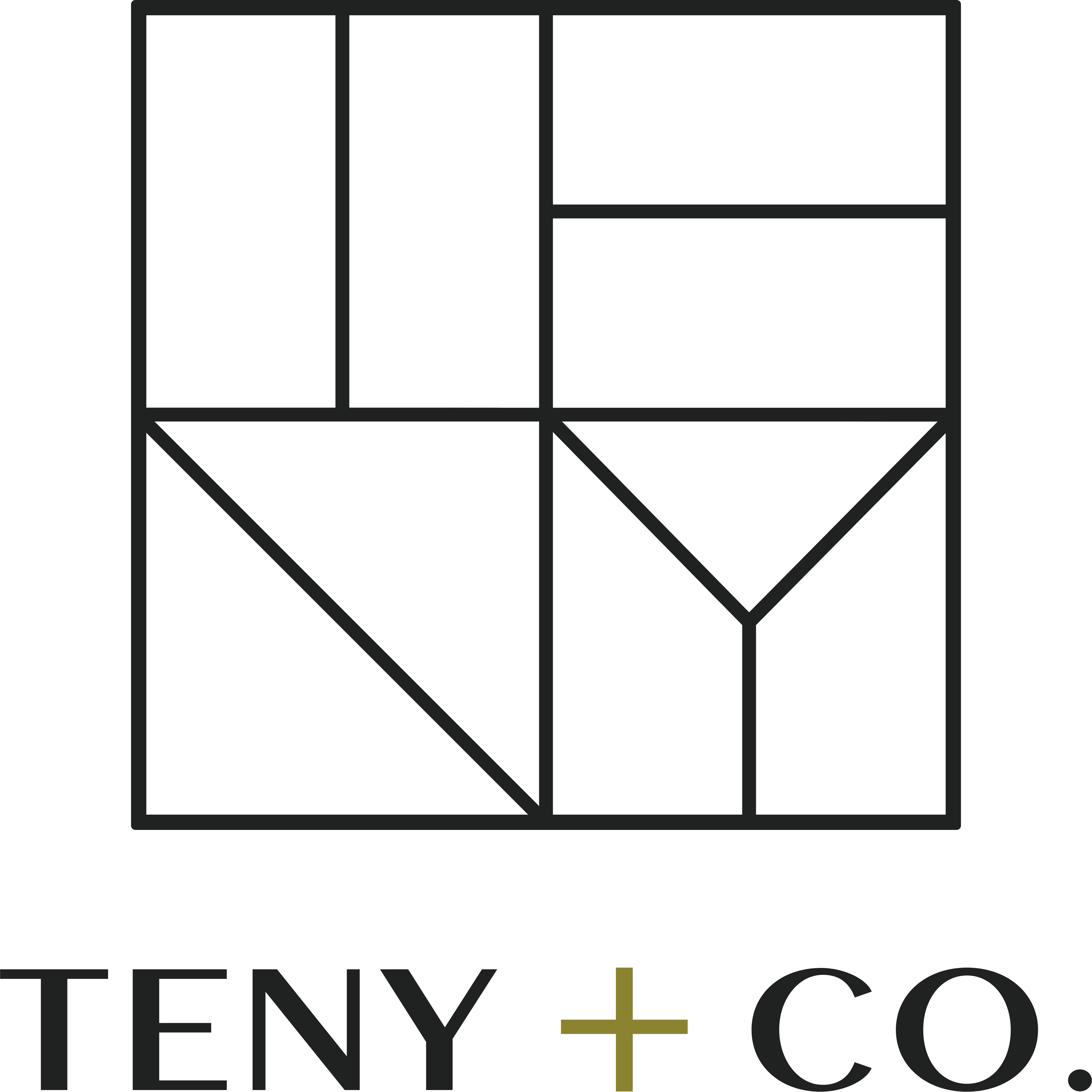 Teny & Co. logo with icon stacked on top of the name